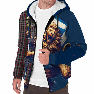 Borthwick Tartan Family Crest Sherpa Hoodie with Scottish Majestic Lion Unisex S - Tartan Vibes Clothing