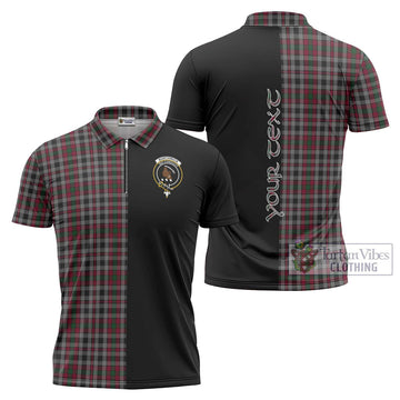 Borthwick Tartan Zipper Polo Shirt with Family Crest and Half Of Me Style Unisex - Tartan Vibes Clothing
