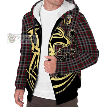 Borthwick Tartan Sherpa Hoodie with Family Crest Celtic Wolf Style Unisex S - Tartan Vibes Clothing