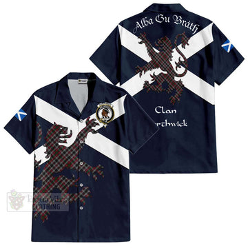 Borthwick Tartan Lion Rampant Hawaiian Shirt Proudly Display Your Heritage with Alba Gu Brath and Clan Name Kid - Tartan Vibes Clothing