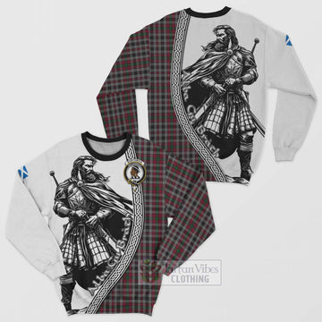 Tartan Vibes Clothing Borthwick Tartan Clan Crest Sweatshirt with Highlander Warrior Celtic Style