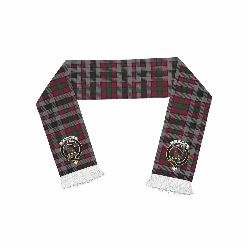 Borthwick Tartan Ruffneck Scarf with Family Crest One Size 67.7*6.7 inches - Tartan Vibes Clothing