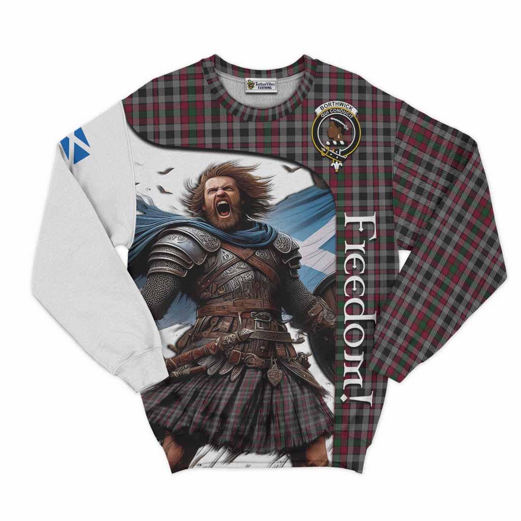 Tartan Vibes Clothing Borthwick Crest Tartan Sweatshirt Inspired by the Freedom of Scottish Warrior