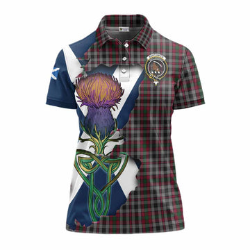 Tartan Vibes Clothing Borthwick Tartan Family Crest Women's Polo Shirt Scottish Thistle Celtic Inspired