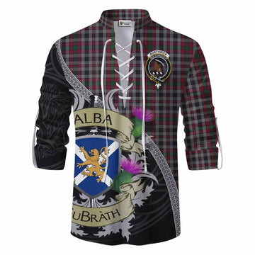Borthwick Tartan Family Crest Ghillie Kilt Shirt Lion Rampant Royal Thistle Shield Celtic Inspired Men - Tartan Vibes Clothing