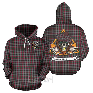 Borthwick Tartan Hoodie with Family Crest and Bearded Skull Holding Bottles of Whiskey Zip Hoodie - Tartan Vibes Clothing