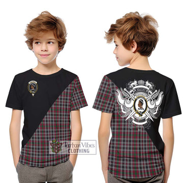 Borthwick Tartan Kid T-Shirt with Family Crest and Military Logo Style Youth XL Size14 - Tartan Vibes Clothing