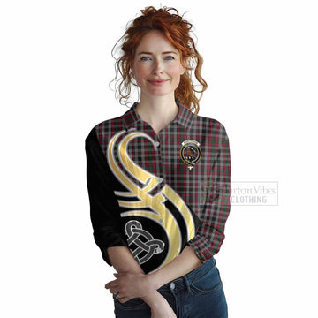 Borthwick Tartan Women's Casual Shirt with Family Crest and Celtic Symbol Style Female - Tartan Vibes Clothing