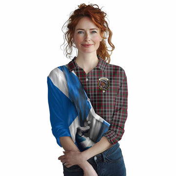 Borthwick Tartan Women's Casual Shirt with Family Crest Scotland Patriotic Style Female - Tartan Vibes Clothing