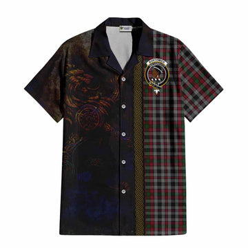 Tartan Vibes Clothing Borthwick Tartan Family Crest Short Sleeve Button Shirt Alba Gu Brath Be Brave Lion Ancient Style