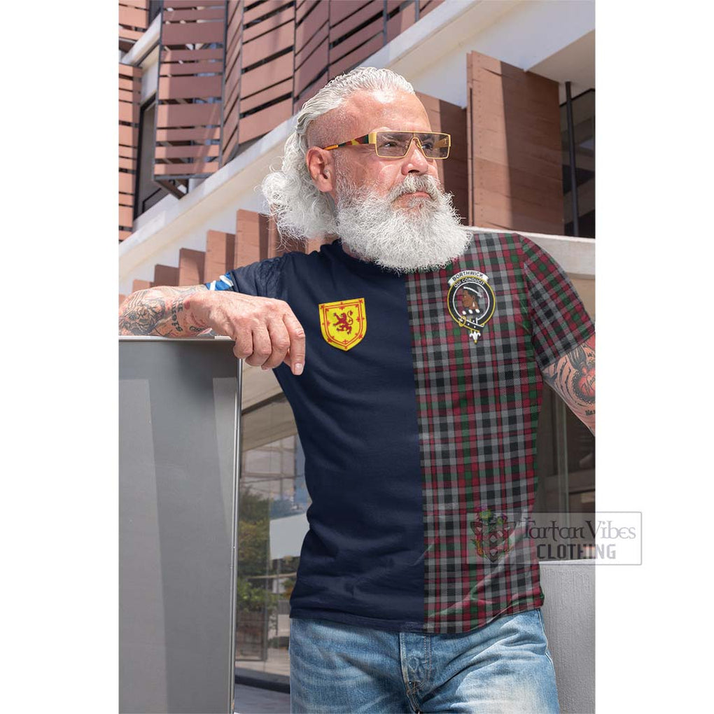 Borthwick Tartan Cotton T-shirt Alba with Scottish Lion Royal Arm Half Style Men's Shirt - Tartan Vibes Clothing