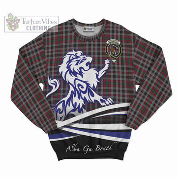 Borthwick Tartan Sweatshirt with Alba Gu Brath Regal Lion Emblem - Tartanvibesclothing Shop