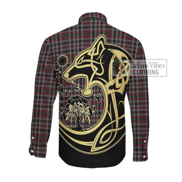 Borthwick Tartan Long Sleeve Button Shirt with Family Crest Celtic Wolf Style Men's Shirt - Tartan Vibes Clothing