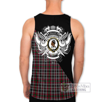 Borthwick Tartan Men's Tank Top with Family Crest and Military Logo Style - Tartan Vibes Clothing