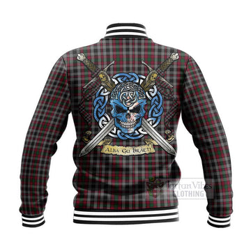 Borthwick Tartan Baseball Jacket with Family Crest Celtic Skull Style - Tartan Vibes Clothing