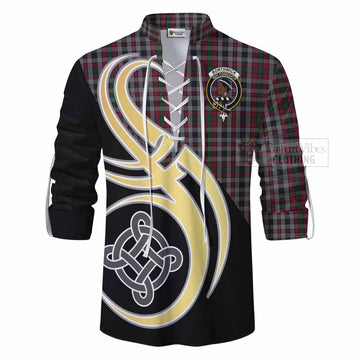 Borthwick Tartan Ghillie Kilt Shirt with Family Crest and Celtic Symbol Style - Tartan Vibes Clothing