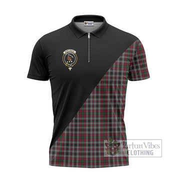 Borthwick Tartan Zipper Polo Shirt with Family Crest and Military Logo Style - Tartan Vibes Clothing