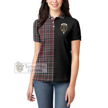 Borthwick Tartan Women's Polo Shirt with Family Crest and Half Of Me Style - Tartan Vibes Clothing