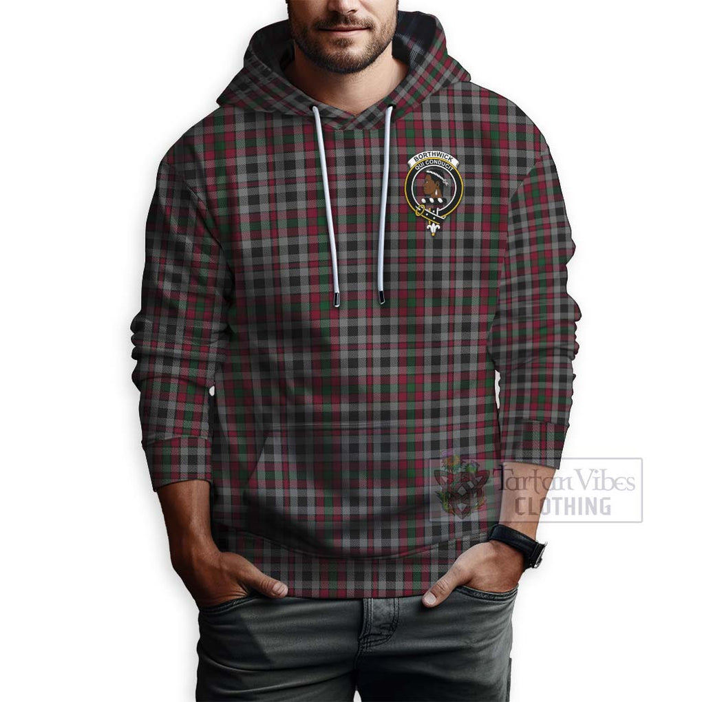 Borthwick Tartan Hoodie with Family Crest Celtic Skull Style - Tartan Vibes Clothing