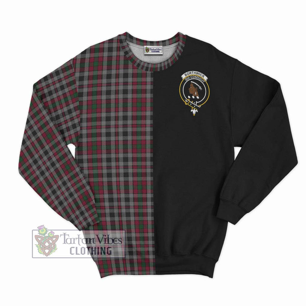Borthwick Tartan Sweatshirt with Family Crest and Half Of Me Style - Tartan Vibes Clothing