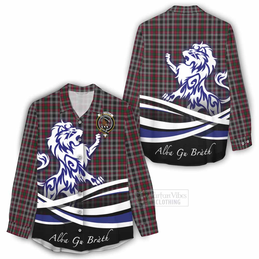 Borthwick Tartan Women's Casual Shirt with Alba Gu Brath Regal Lion Emblem - Tartan Vibes Clothing