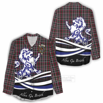 Borthwick Tartan Women's Casual Shirt with Alba Gu Brath Regal Lion Emblem - Tartan Vibes Clothing