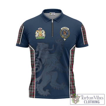 Borthwick Tartan Zipper Polo Shirt with Family Crest and Lion Rampant Vibes Sport Style - Tartan Vibes Clothing