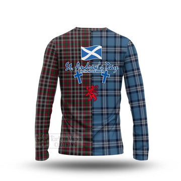 Borthwick Tartan Long Sleeve T-Shirt Happy St. Andrew's Day Half Tartan Style - Tartan Vibes Clothing