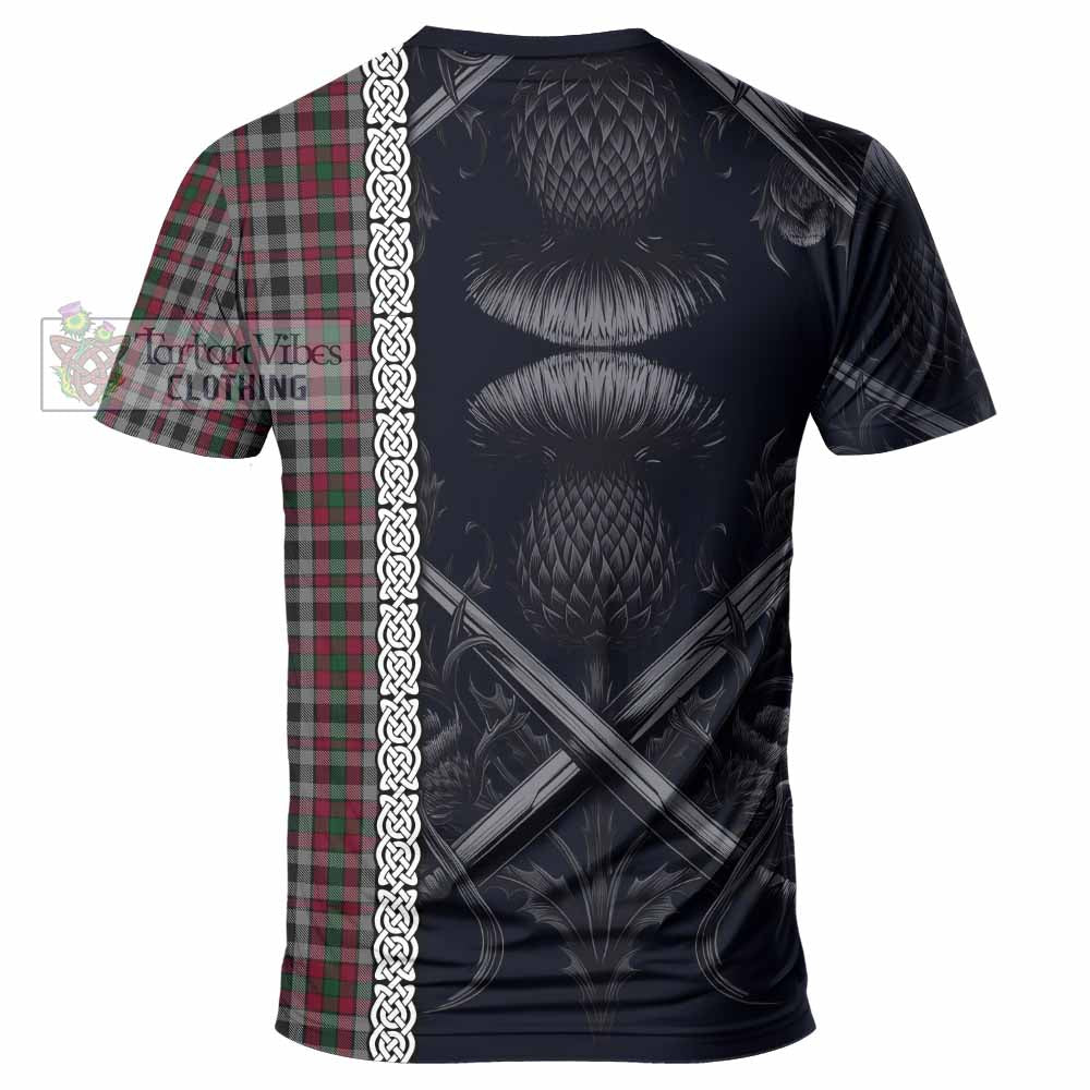 Tartan Vibes Clothing Borthwick Tartan T-Shirt with Family Crest Cross Sword Thistle Celtic Vibes