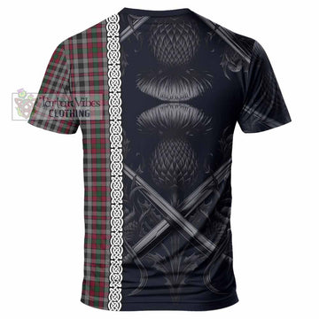 Tartan Vibes Clothing Borthwick Tartan T-Shirt with Family Crest Cross Sword Thistle Celtic Vibes