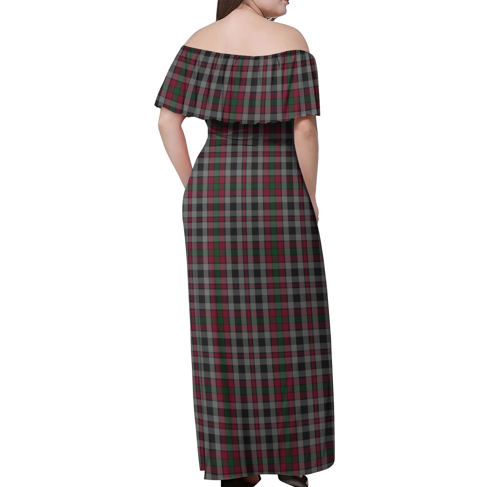 Borthwick Tartan Off Shoulder Long Dress - Tartan Vibes Clothing