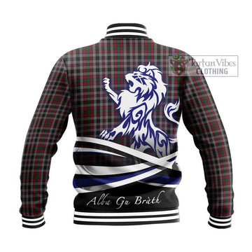 Borthwick Tartan Baseball Jacket with Alba Gu Brath Regal Lion Emblem - Tartan Vibes Clothing