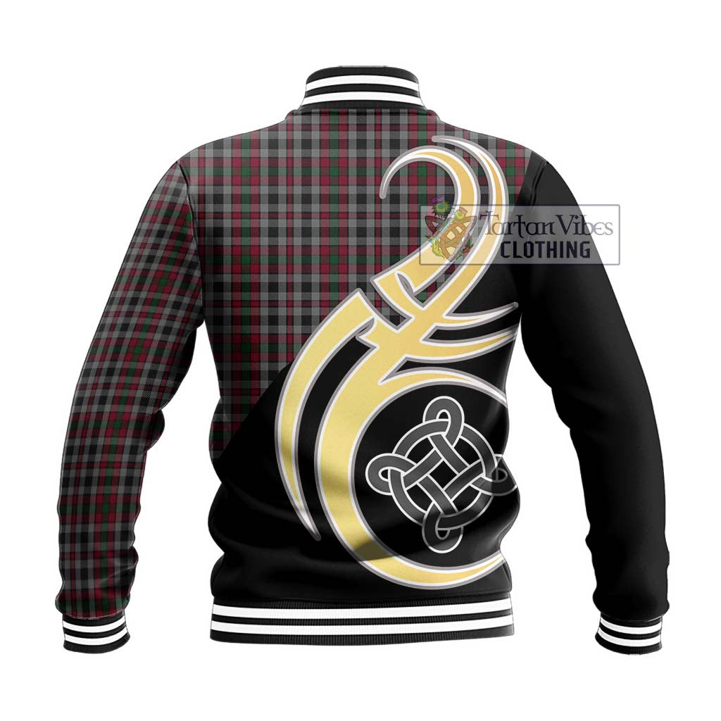 Borthwick Tartan Baseball Jacket with Family Crest and Celtic Symbol Style - Tartan Vibes Clothing