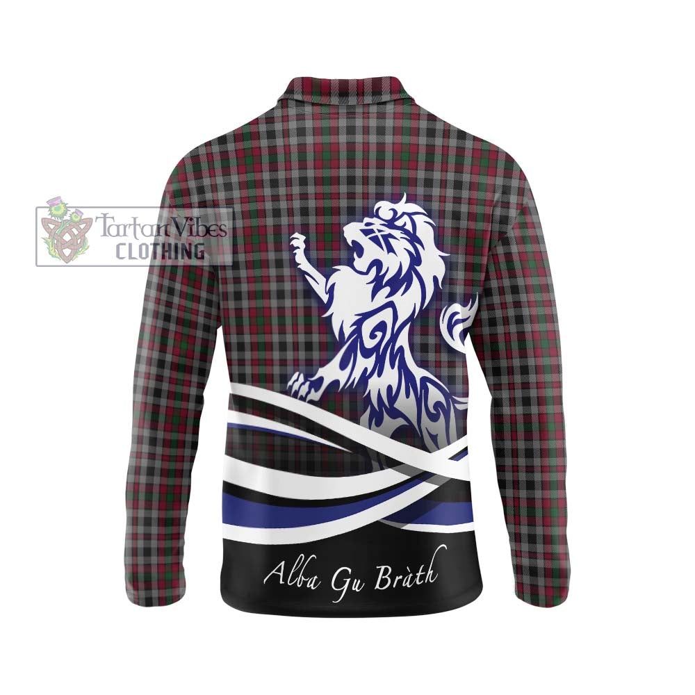 Borthwick Tartan Long Sleeve Polo Shirt with Alba Gu Brath Regal Lion Emblem - Tartan Vibes Clothing