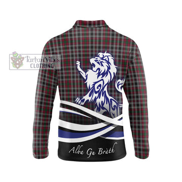 Borthwick Tartan Long Sleeve Polo Shirt with Alba Gu Brath Regal Lion Emblem - Tartan Vibes Clothing