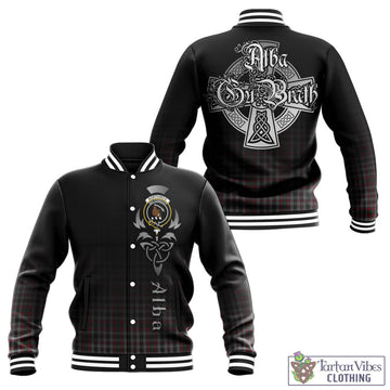 Tartan Vibes Clothing Borthwick Tartan Baseball Jacket Featuring Alba Gu Brath Family Crest Celtic Inspired