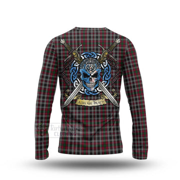 Borthwick Tartan Long Sleeve T-Shirt with Family Crest Celtic Skull Style - Tartan Vibes Clothing