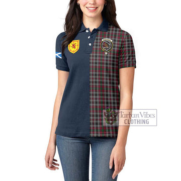 Borthwick Tartan Women's Polo Shirt Alba with Scottish Lion Royal Arm Half Style - Tartan Vibes Clothing