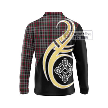Borthwick Tartan Long Sleeve Polo Shirt with Family Crest and Celtic Symbol Style - Tartan Vibes Clothing