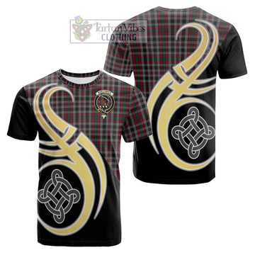 Tartan Vibes Clothing Borthwick Tartan Cotton T-shirt with Family Crest and Celtic Symbol Style