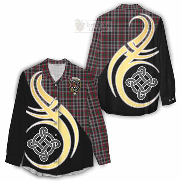 Borthwick Tartan Women's Casual Shirt with Family Crest and Celtic Symbol Style - Tartan Vibes Clothing