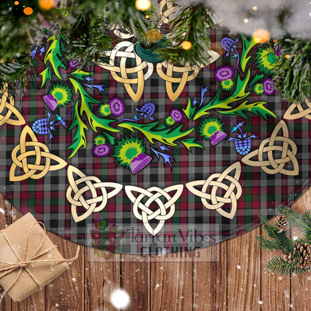Borthwick Tartan Christmas Tree Skirt with Thistle Celtic Knot Style - Tartan Vibes Clothing