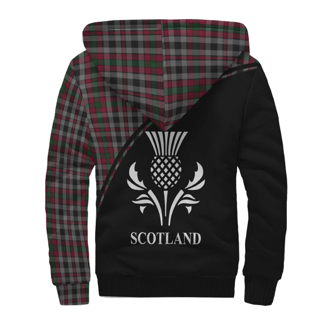 Borthwick Tartan Sherpa Hoodie with Family Crest Curve Style - Tartanvibesclothing