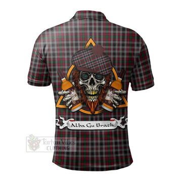 Borthwick Tartan Polo Shirt with Family Crest and Bearded Skull Holding Bottles of Whiskey - Tartan Vibes Clothing