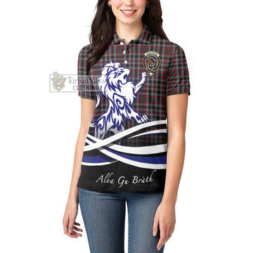 Borthwick Tartan Women's Polo Shirt with Alba Gu Brath Regal Lion Emblem - Tartanvibesclothing Shop