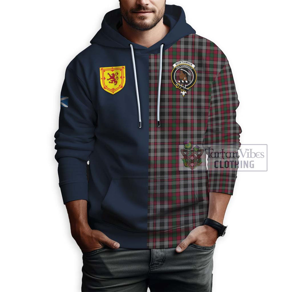 Borthwick Tartan Hoodie Alba with Scottish Lion Royal Arm Half Style - Tartan Vibes Clothing