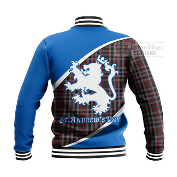 Tartan Vibes Clothing Borthwick Family Crest Tartan Baseball Jacket Celebrate Saint Andrew's Day in Style