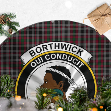 Borthwick Tartan Christmas Tree Skirt with Family Crest - Tartanvibesclothing
