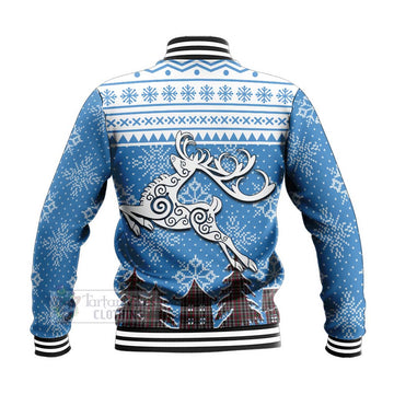 Borthwick Clan Christmas Baseball Jacket Celtic Reindeer Style - Tartan Vibes Clothing