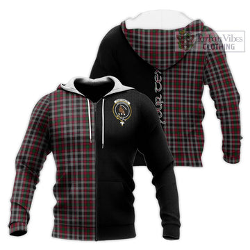 Borthwick Tartan Knitted Hoodie with Family Crest and Half Of Me Style Unisex Knitted Zip Hoodie - Tartan Vibes Clothing